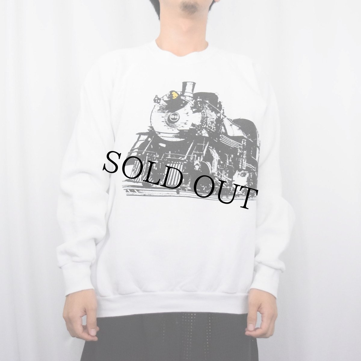 画像3: 90's RIVERTOWN TRADING CO. USA製 機関車プリントスウェット XL (3)