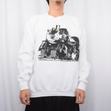 画像3: 90's RIVERTOWN TRADING CO. USA製 機関車プリントスウェット XL (3)