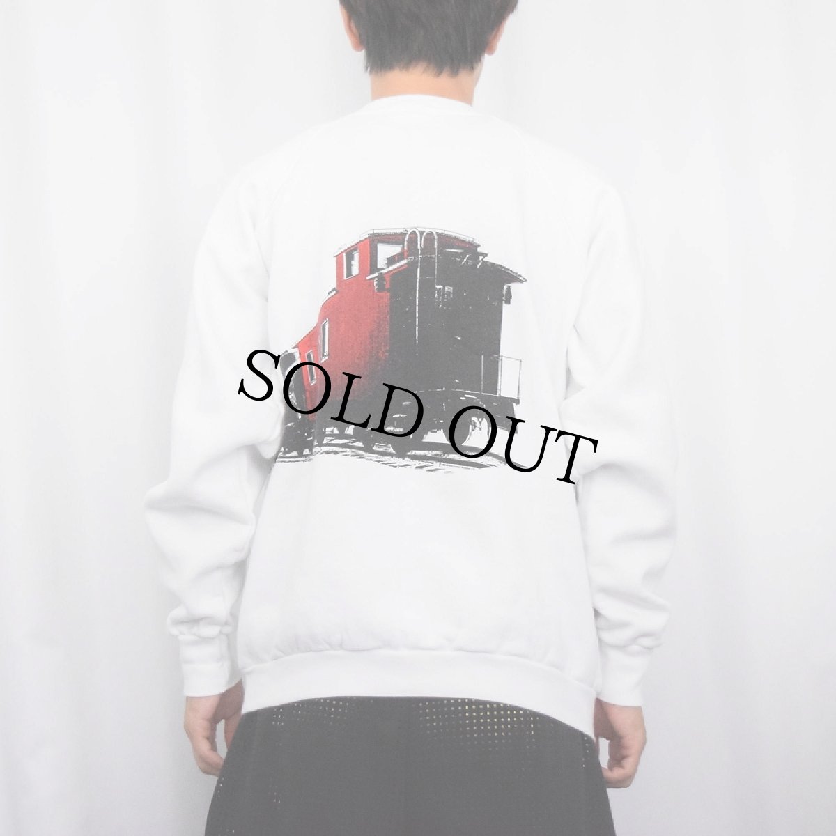 画像4: 90's RIVERTOWN TRADING CO. USA製 機関車プリントスウェット XL (4)