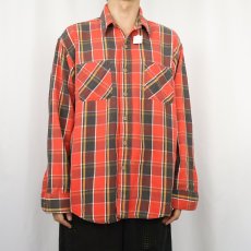画像2: 80's BIG MAC USA製 チェック柄 ヘビーネルシャツ L (2)