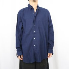 画像2: POLO Ralph Lauren "LOWELL SPORT" コットンシャツ NAVY M (2)