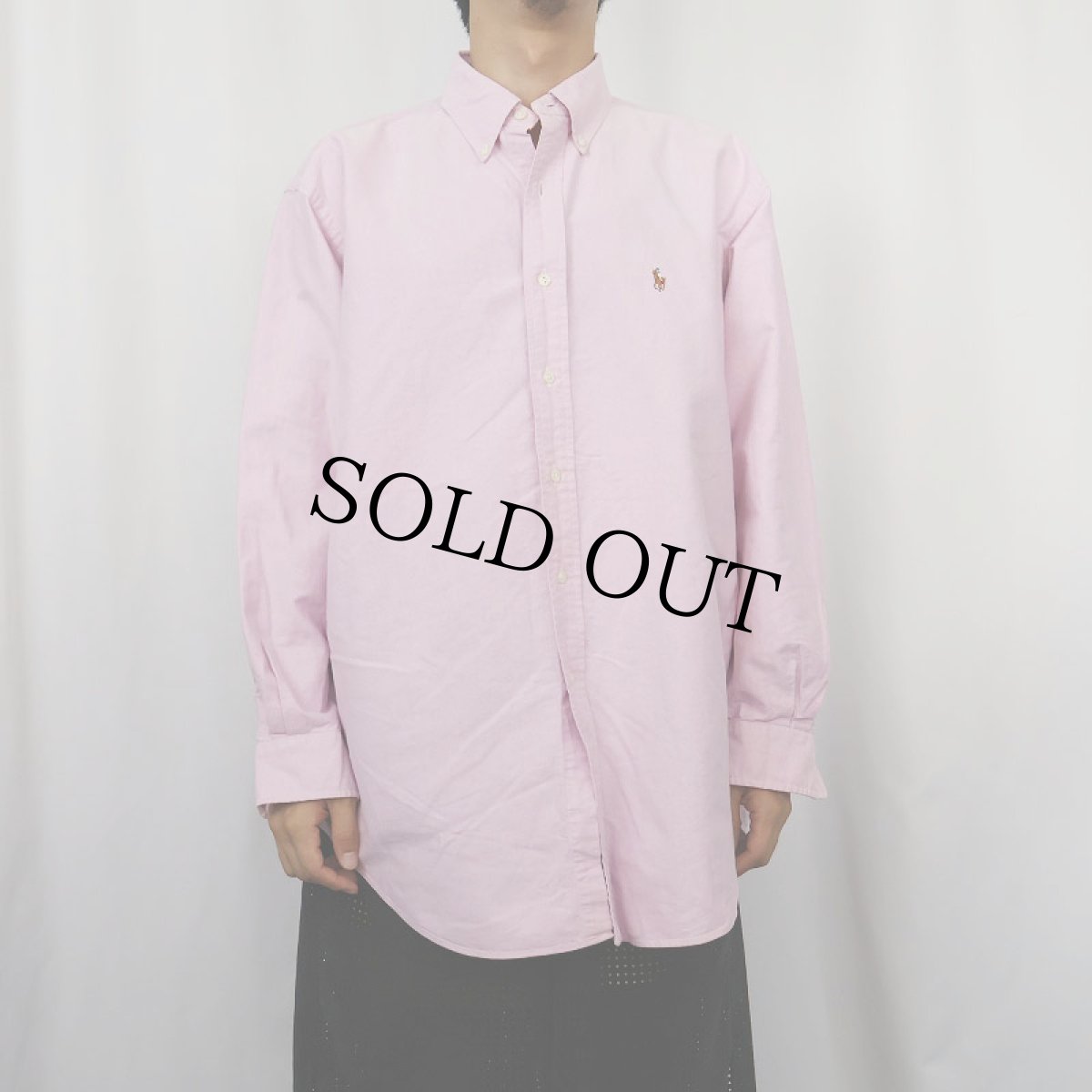 画像2: 90's〜 Ralph Lauren "YARMOUTH" コットンボタンダウンシャツ SIZE16 1/2-33 (2)