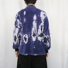 画像4: 80's CAMPUS USA製 "velour" ブリーチ加工 ベロアポロシャツ NAVY XL (4)
