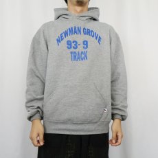 画像2: 90's RUSSELL ATHLETIC USA製 "NEWMAN GROVE TRACK" プリントスウェットフーディ L (2)