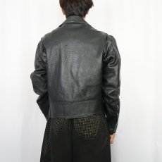 画像3: 70's Exelled USA製 キルティングライナー ダブルライダースジャケット BLACK SIZE40 (3)