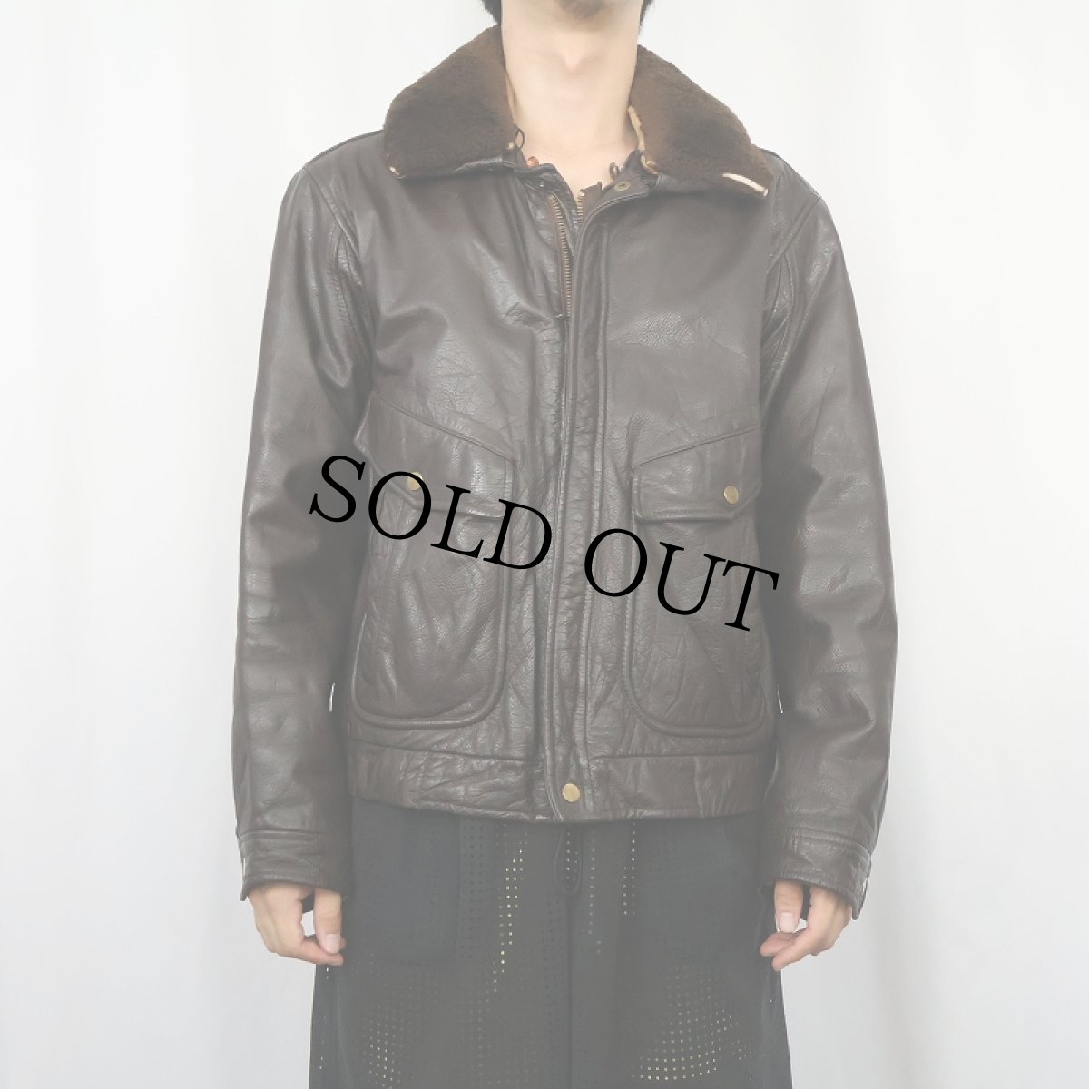 画像2: 90's〜 M.Julian "G-1 TYPE" フライトレザージャケット BROWN SIZE40 (2)