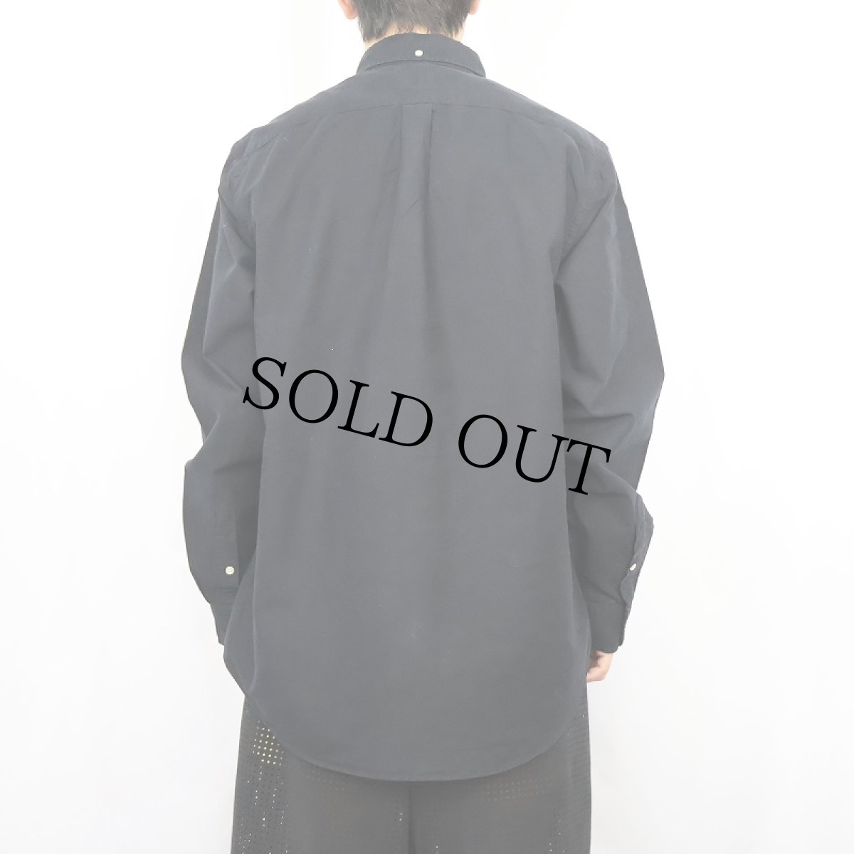 画像3: Ralph Lauren ロゴ刺繍 コットンボタンダウンシャツ BLACK L (3)