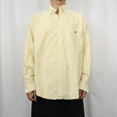 画像2: Ralph Lauren "BIG SHIRT" ロゴ刺繍 コットンボタンダウンシャツ M (2)
