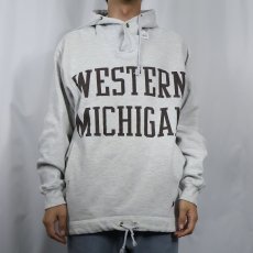 画像2: 90’s RUSSELL ATHLETIC USA製 REVERSE WEAVE TYPE "WESTERN MICHIGAN" スナップボタン&ポケット付き プリントスウェットフーディー M (2)