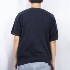 画像3: 60's HANES SPORT "ΠKΦ" フロッキープリント 半袖ラグランスウェット BLACK XL (3)
