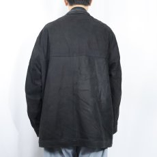 画像3: Yves Saint-Laurent pour homme ITALY製 レザーハーフコート BLACK SIZE52 (3)