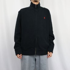 画像2: POLO Ralph Lauren フルジップ コットンリブニットセーター BLACK L (2)