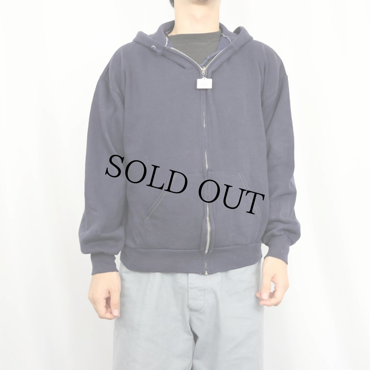 画像2: 80's Sears USA製 スウェットジップパーカー NAVY XL (2)