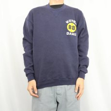 画像3: 80's RUSSELL ATHLETIC USA製 "NOTRE DAME" 前V プリントスウェット NAVY XL (3)