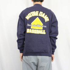 画像4: 80's RUSSELL ATHLETIC USA製 "NOTRE DAME" 前V プリントスウェット NAVY XL (4)