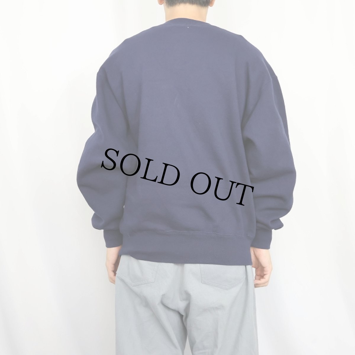 画像3: 90's RUSSELL ATHLETIC USA製 "HIGH COTTON" 前V プリントスウェット NAVY M (3)