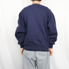 画像3: 90's RUSSELL ATHLETIC USA製 "HIGH COTTON" 前V プリントスウェット NAVY M (3)
