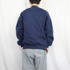 画像3: 90's〜 RUSSELL ATHLETIC USA製 前V プリントスウェット NAVY L (3)