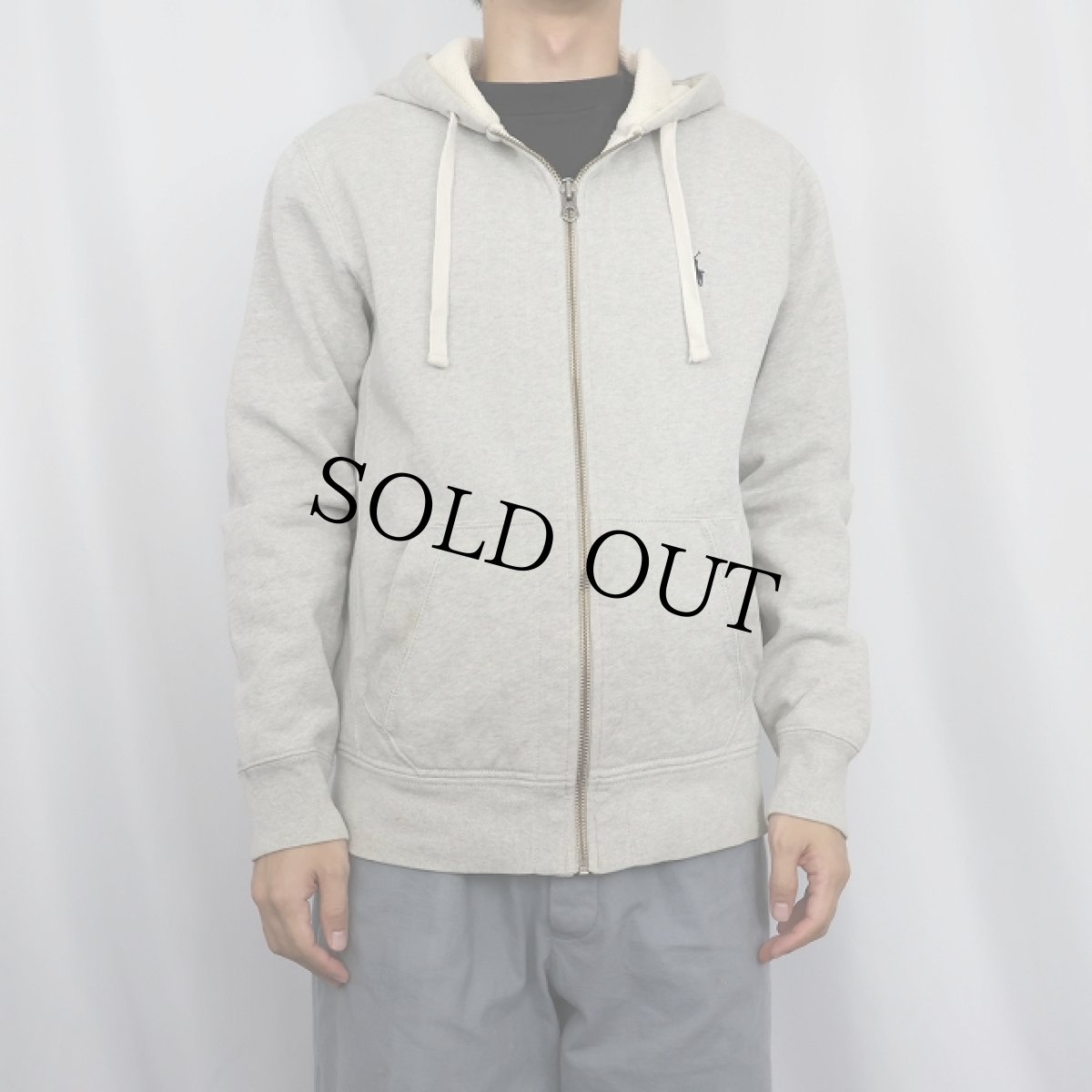 画像2: POLO Ralph Lauren ロゴ刺繍 スウェットジップパーカー M (2)