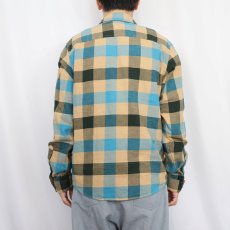 画像3: Patagonia ブロックチェック柄 猫目ボタンライトネルシャツ S (3)