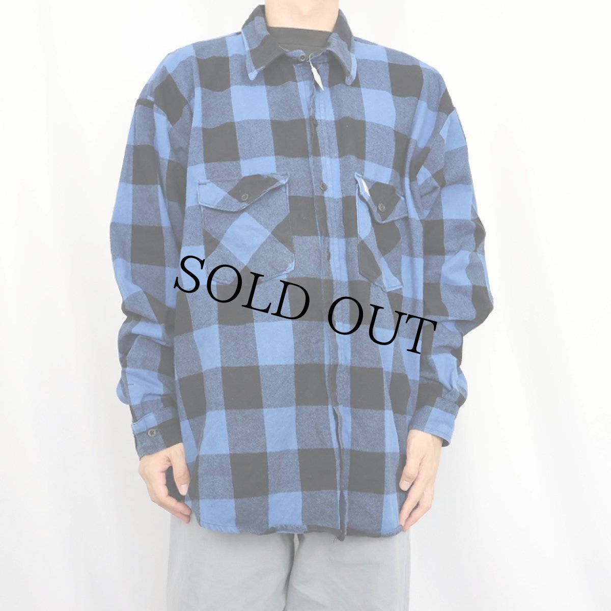 画像2: 90's BIG BILL USA製 バッファローチェック柄 ヘビーネルシャツ (2)