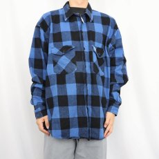 画像2: 90's BIG BILL USA製 バッファローチェック柄 ヘビーネルシャツ  (2)
