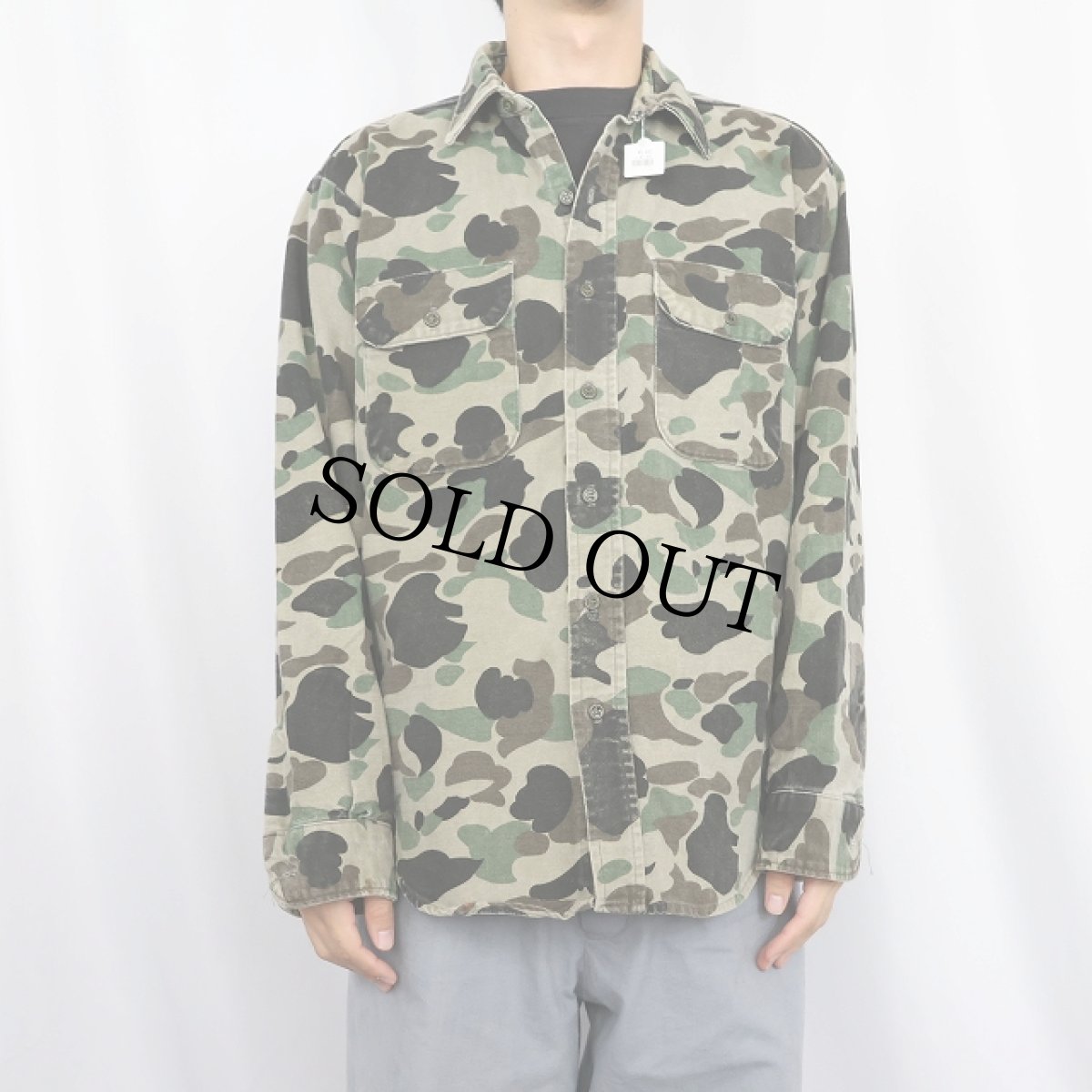 画像2: 70〜80's FIVE BROTHERS USA製 ダックハンターカモ柄 シャモアクロスシャツ L (2)