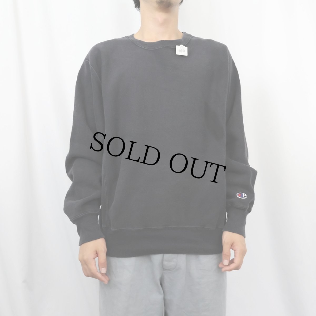 画像2: 2000's Champion REVERSE WEAVE 目無し スウェット BLACK M (2)