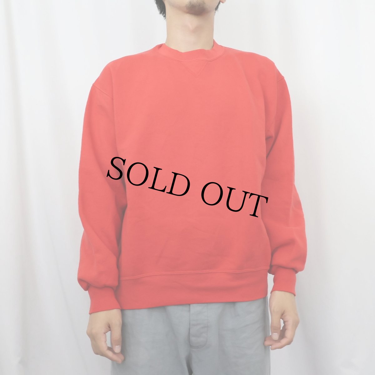 画像2: 90's〜 RUSSELL ATHLETIC USA製 前V 無地スウェット L (2)