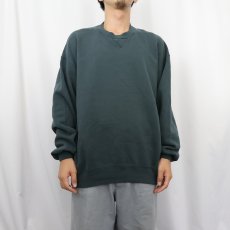 画像2: 90's〜 RUSSELL ATHLETIC USA製 前V 無地スウェット GREEN XL (2)