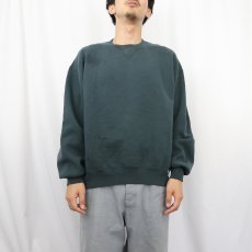 画像2: 90's〜 RUSSELL ATHLETIC USA製 前V 無地スウェット GREEN L (2)