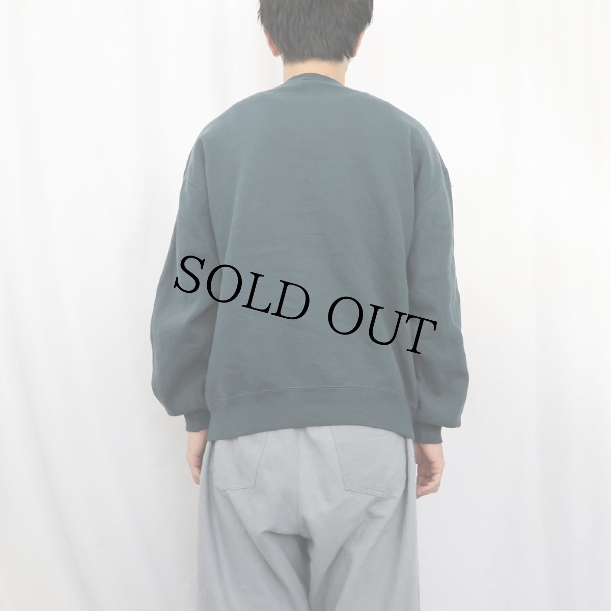 画像3: 90's〜 RUSSELL ATHLETIC USA製 前V 無地スウェット GREEN L (3)