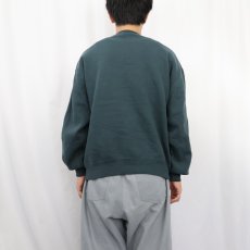 画像3: 90's〜 RUSSELL ATHLETIC USA製 前V 無地スウェット GREEN L (3)