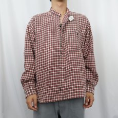 画像2: 90's〜 RALPH LAUREN SPORTSMAN チェック柄 バンドカラー ヘビーネルシャツ (2)