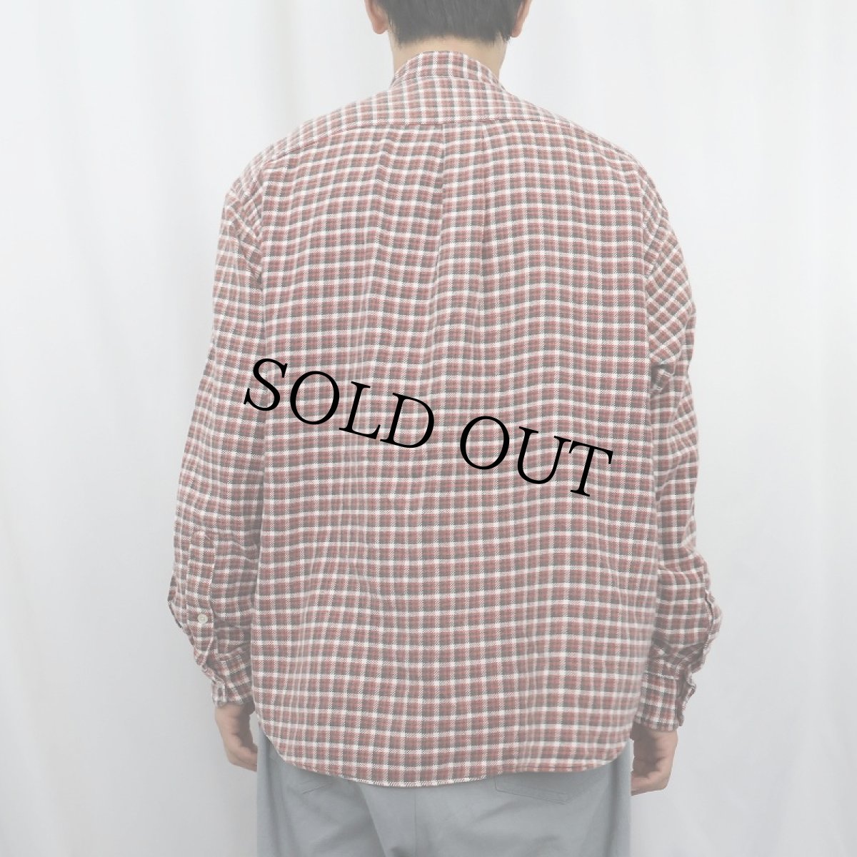 画像3: 90's〜 RALPH LAUREN SPORTSMAN チェック柄 バンドカラー ヘビーネルシャツ (3)