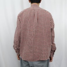 画像3: 90's〜 RALPH LAUREN SPORTSMAN チェック柄 バンドカラー ヘビーネルシャツ (3)
