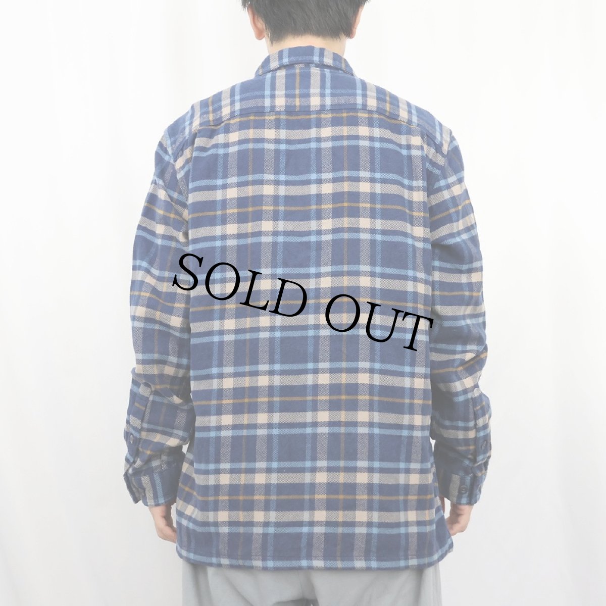 画像3: 2020AW Patagonia "ORGANIC COTTON" チェック柄 ヘビーネルシャツ NAVY M (3)