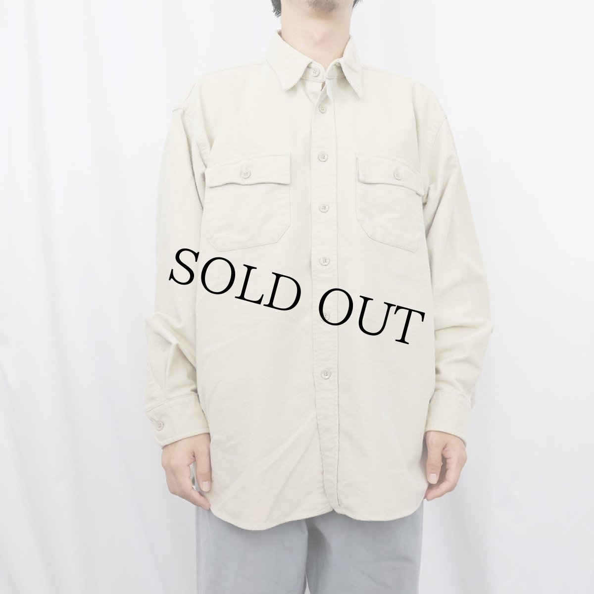 画像2: 80's L.L.Bean USA製 シャモアクロスシャツ SIZE17 1/2 (2)