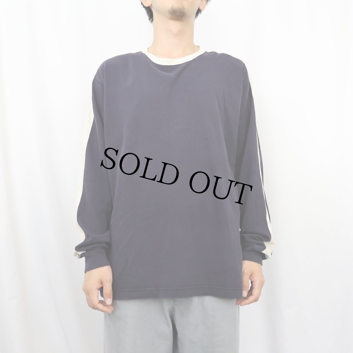 画像2: J.CREW サイドラインロンT NAVY M (2)