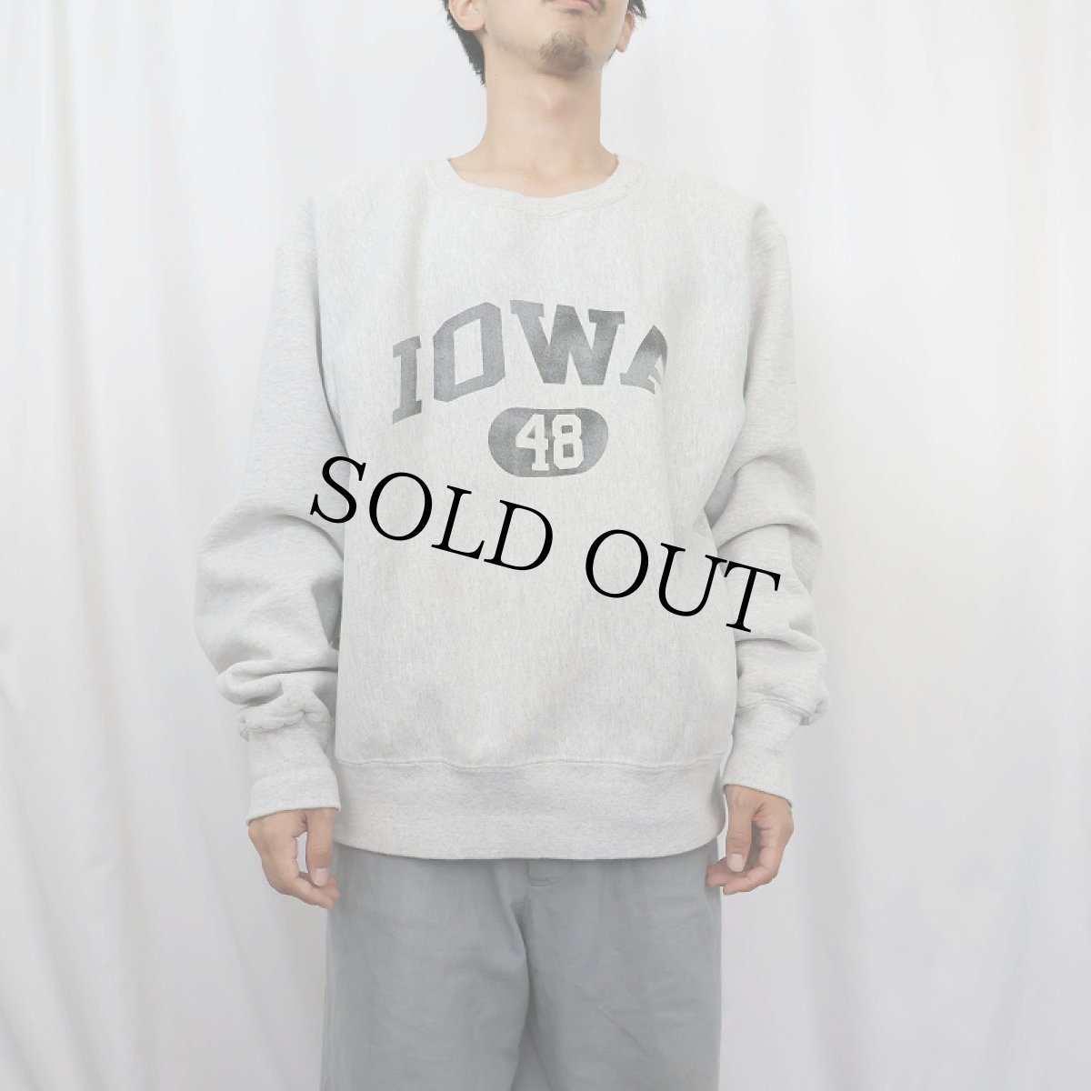 画像2: 90's The Cotton Exchange USA製 "IOWA" REVERSE WEAVE TYPE プリントスウェット XL (2)