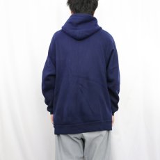画像3: 70〜80's 裏サーマル ラグランスウェットジップパーカー NAVY (3)