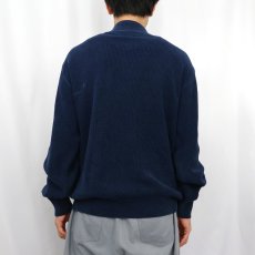 画像3: 80〜90's L.L.Bean USA製 ヘンリーネック コットンニットセーター NAVY L (3)