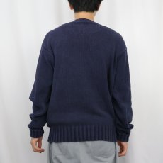 画像3: POLO Ralph Lauren Vネック コットンニットセーター NAVY M (3)