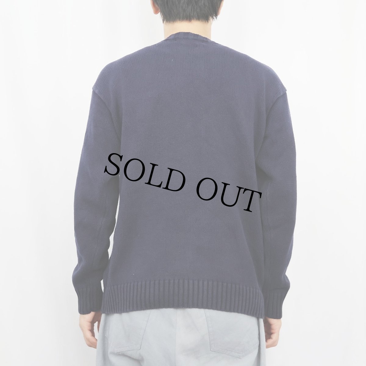 画像3: POLO Ralph Lauren コットンニットセーター NAVY M (3)