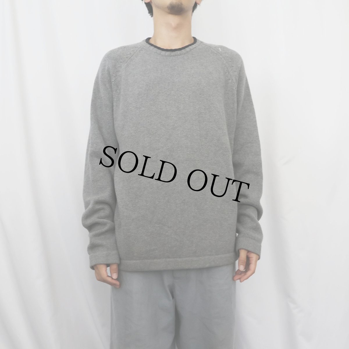 画像2: J.CREW ラグランコットンニットセーター L (2)