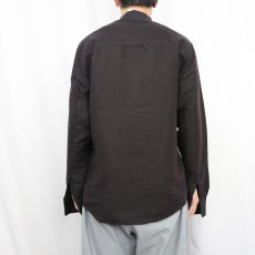 画像3: Cubavera レーヨン×ポリエステル 刺繍デザイン バンドカラーキューバシャツ BLACK S (3)