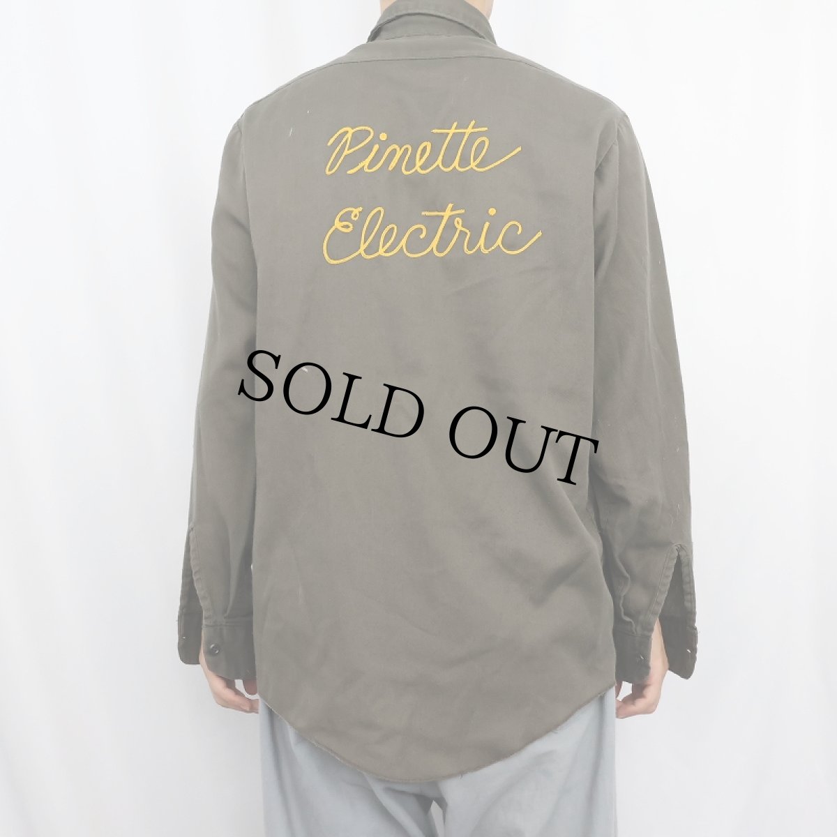 画像4: 60's Dickies "Pinette Electric" チェーン刺繍 ワークシャツ (4)