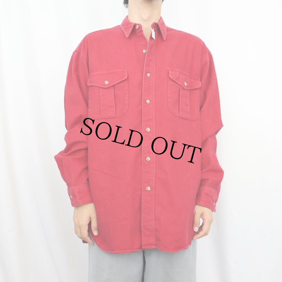 画像2: 80〜90's Eddie Bauer USA製 シャモアクロスシャツ L (2)