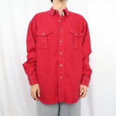 画像2: 80〜90's Eddie Bauer USA製 シャモアクロスシャツ L (2)