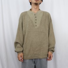画像2: 80〜90's L.L.Bean USA製 ヘンリーネック コットンニットセーター L (2)